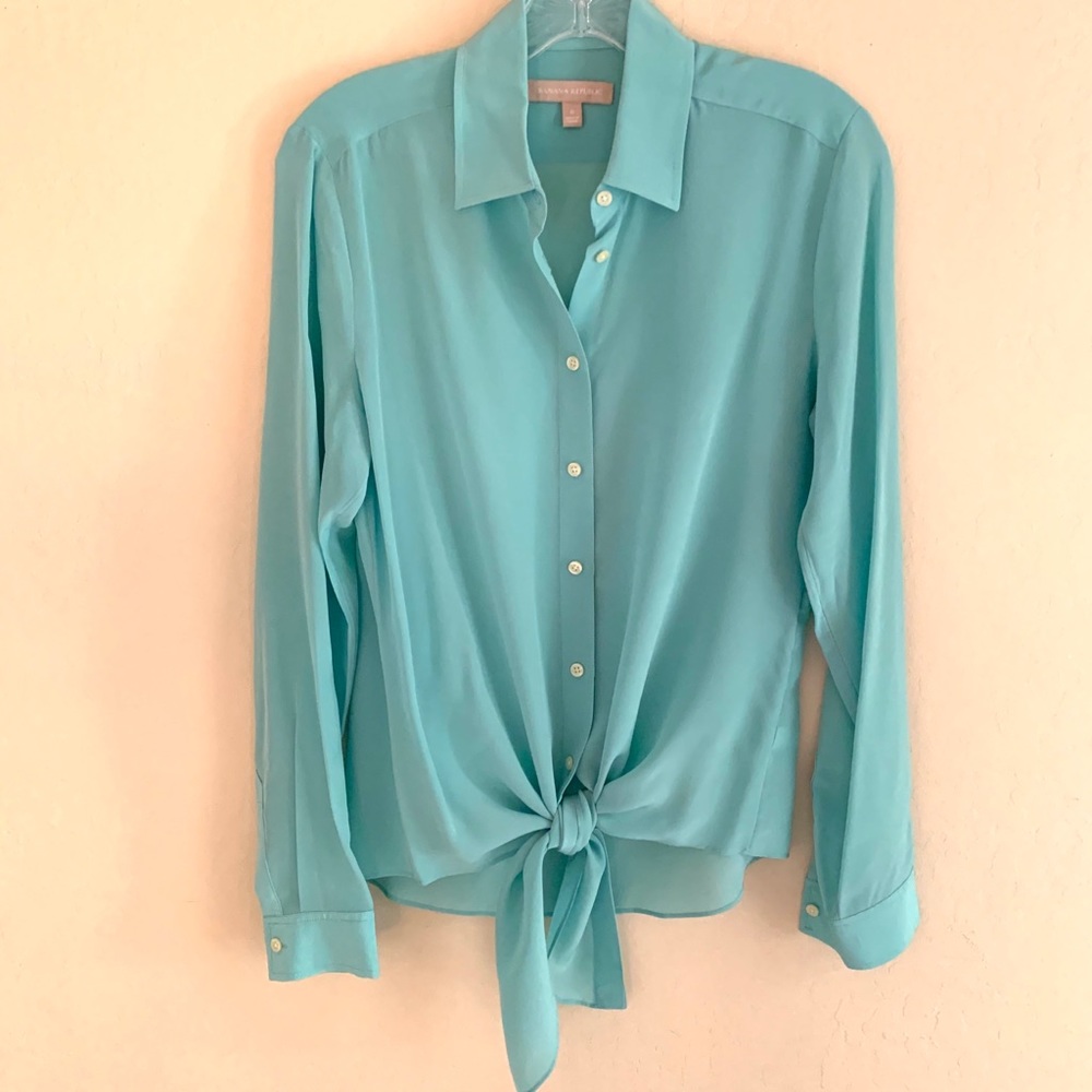 Banana Republic Silk Tie-Front Blouse
